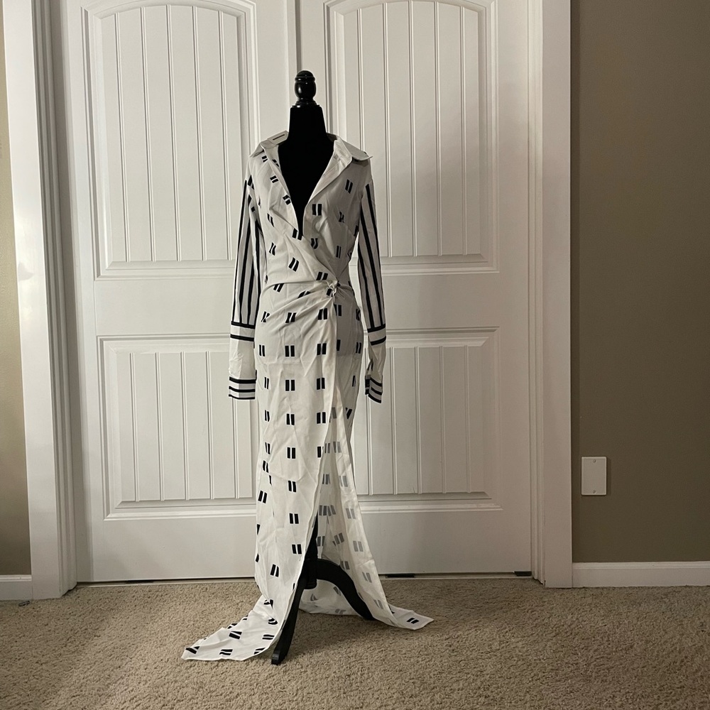 NWT long dress open front